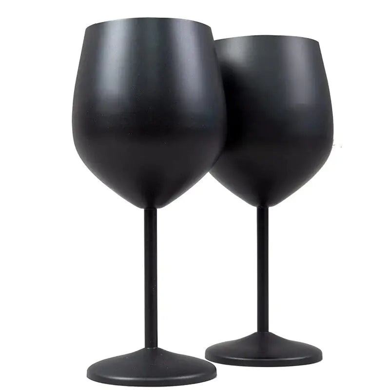 Copas de vino de acero inoxidable con revestimiento negro