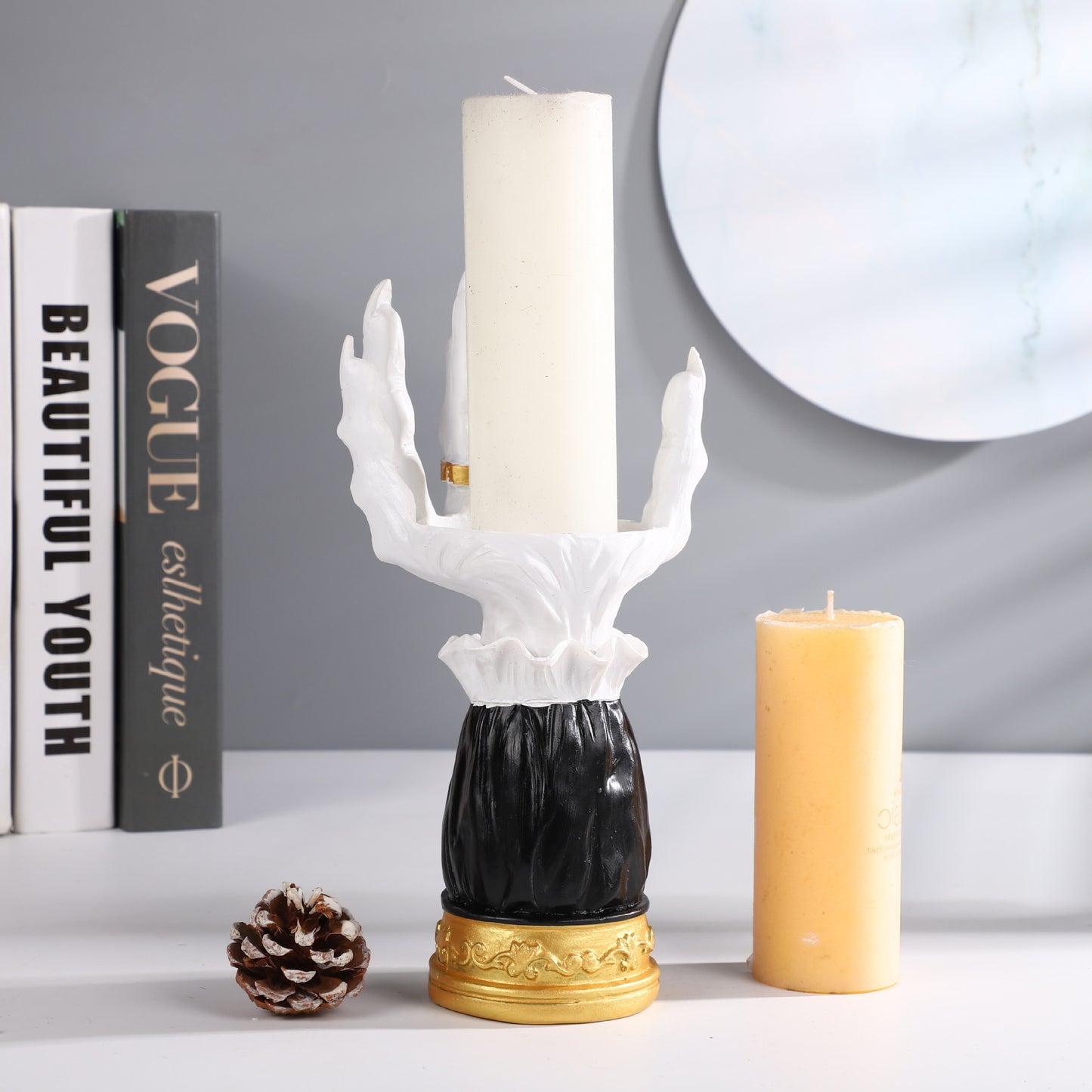 Halloween Palm Candlestick Tray Atmosphere Decoration Easter Witch Horror Palm Desktop Ornament