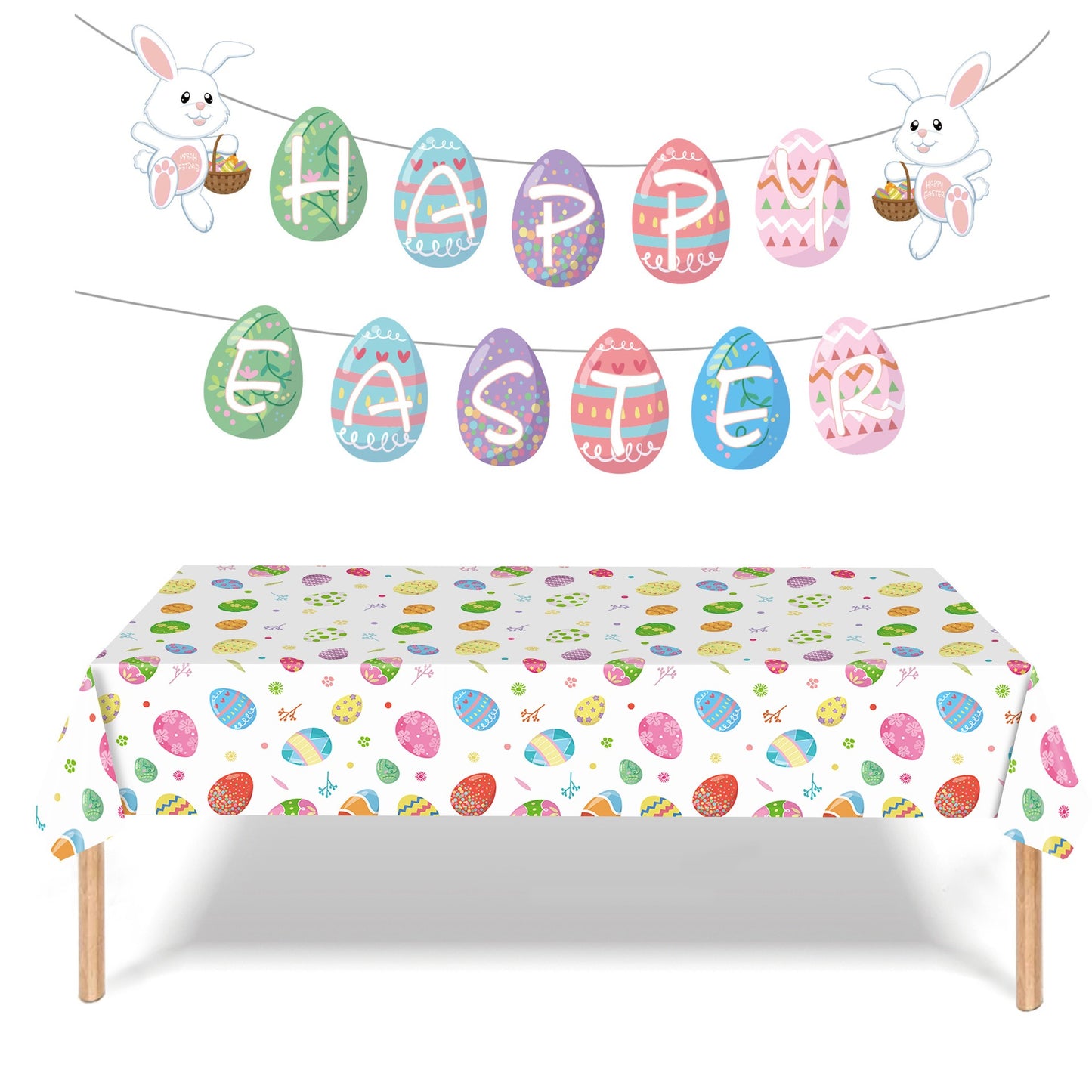 New Easter Egg Tablecloth Bunny Eggs