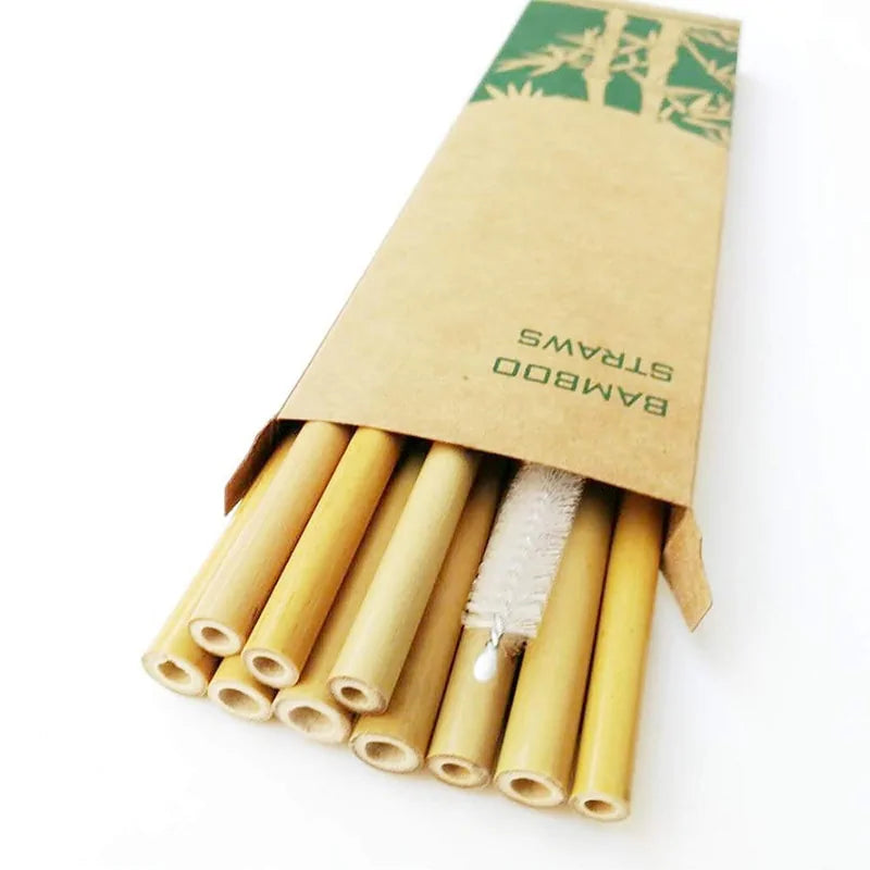 Natural Organic Bamboo Straw Set