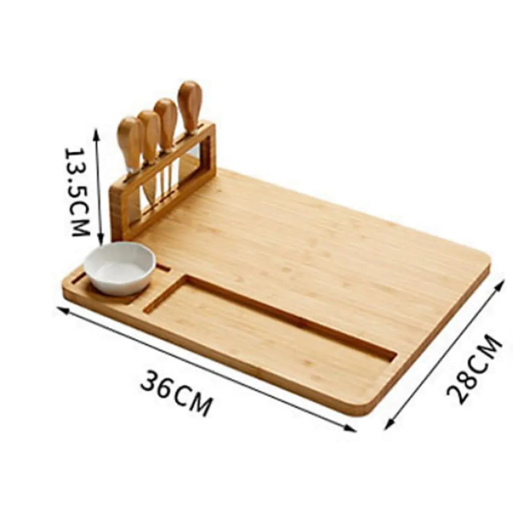 Bandeja para servir hecha de tabla de cortar de bambú