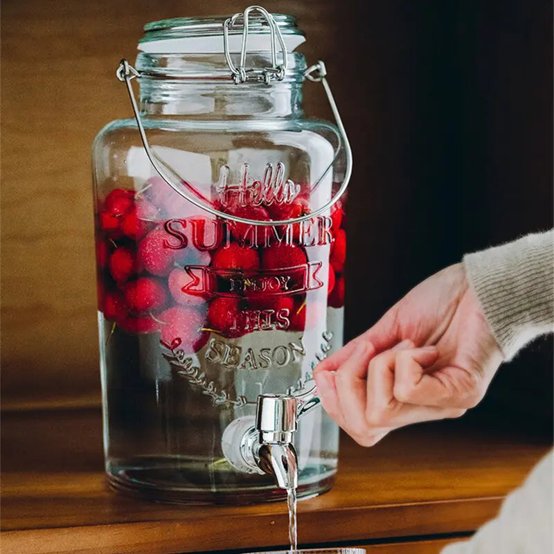 Retro reliëf drank dispenser pot