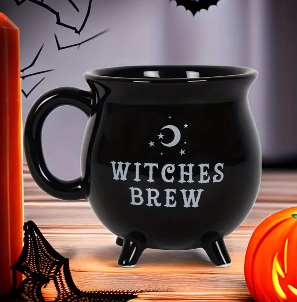 Sorbos espeluznantes: taza de café de cerámica con forma de bruja para la alegría de Halloween