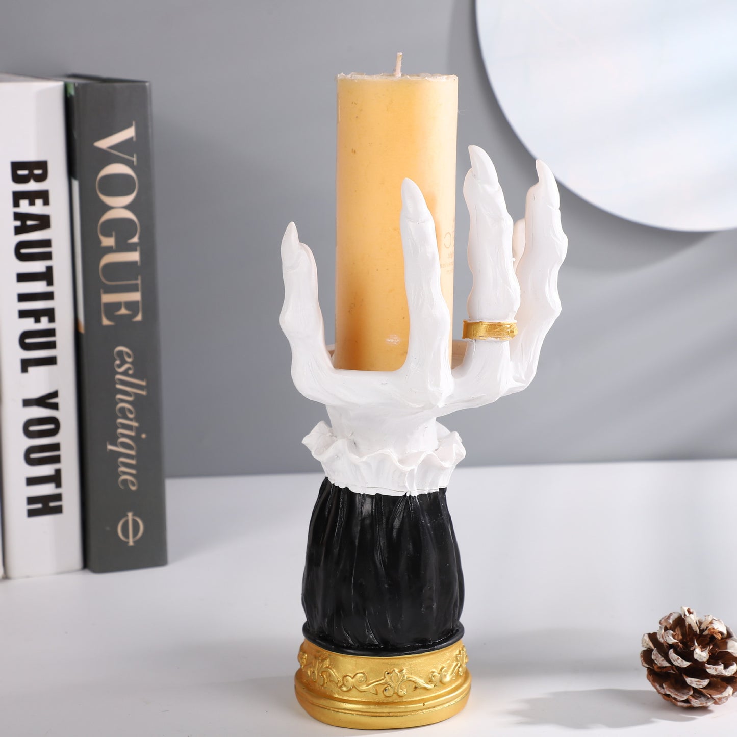 Halloween Palm Candlestick Tray Atmosphere Decoration Easter Witch Horror Palm Desktop Ornament