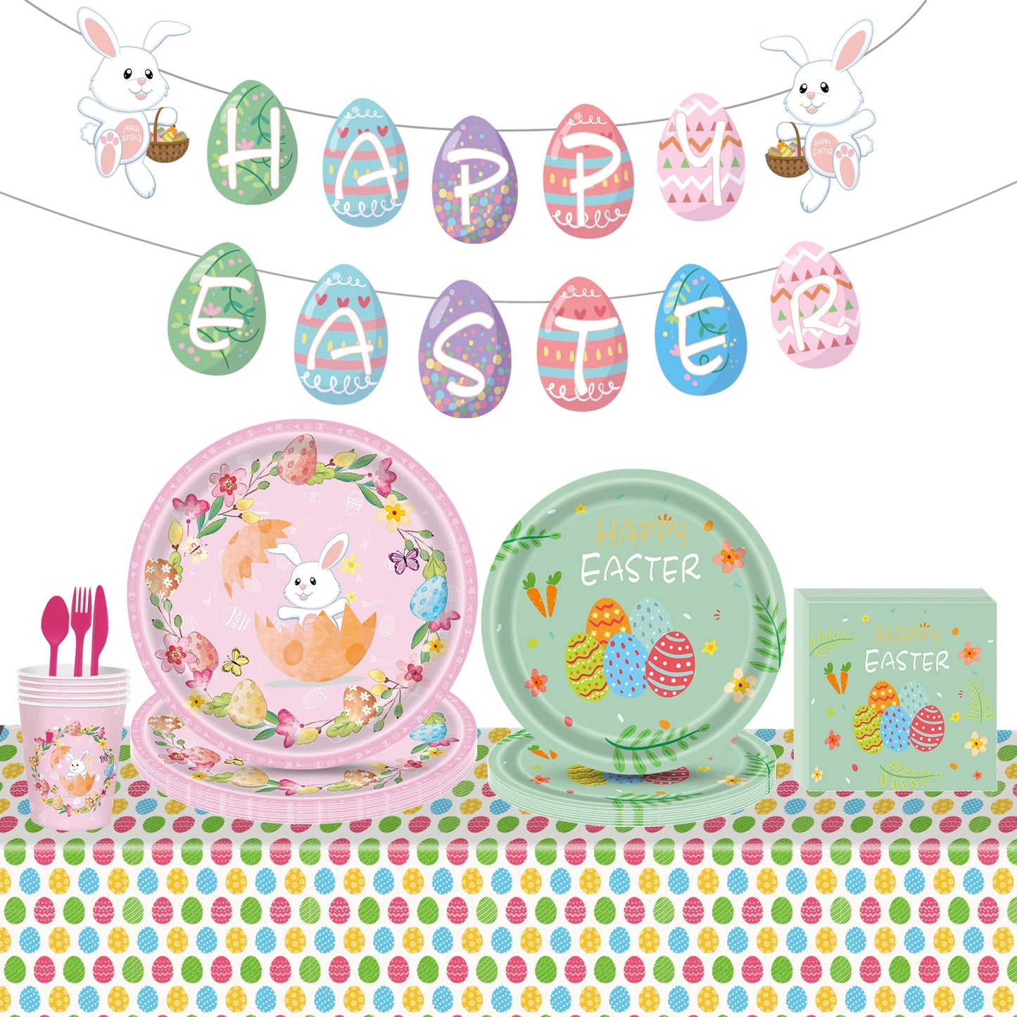 Easter Bunny Egg Festival Party Supplies Dinner Plate