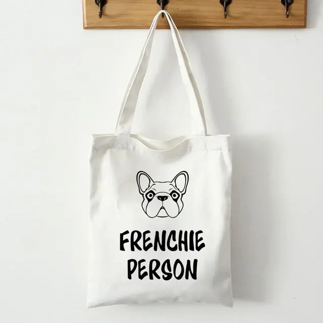 Canvas tas met Franse Bulldog-print