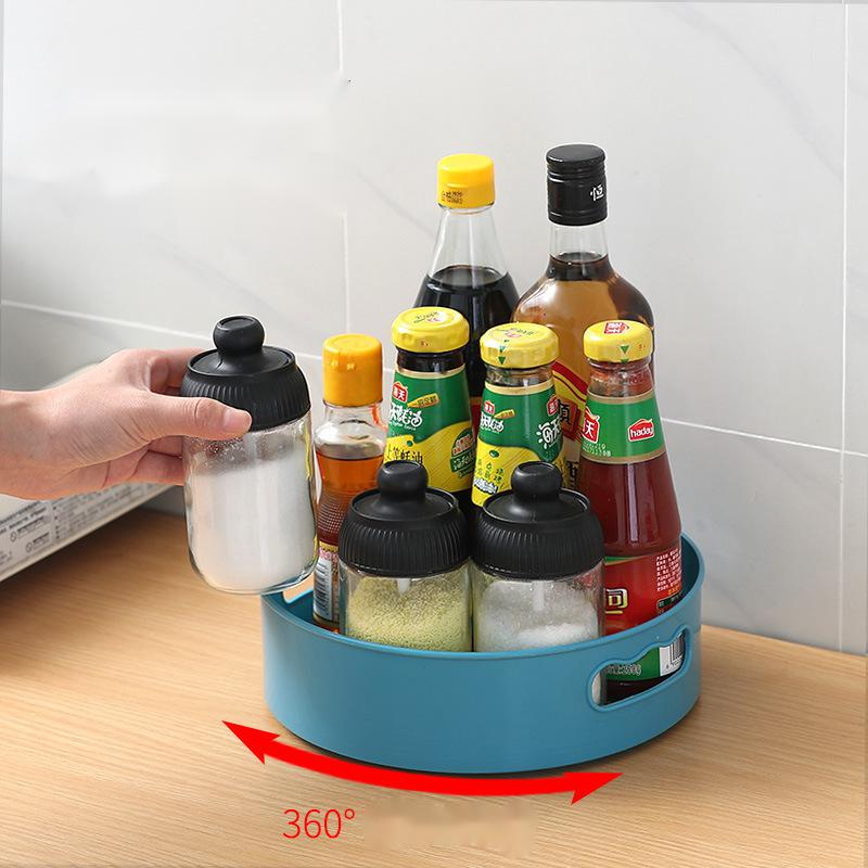 360 Rotating Tray Turntable Kitchen Storage Containers for Spice jar