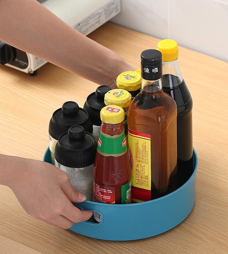 360 Rotating Tray Turntable Kitchen Storage Containers for Spice jar