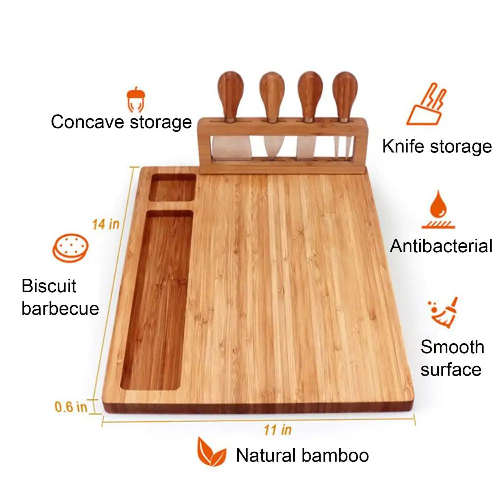 Bandeja para servir hecha de tabla de cortar de bambú