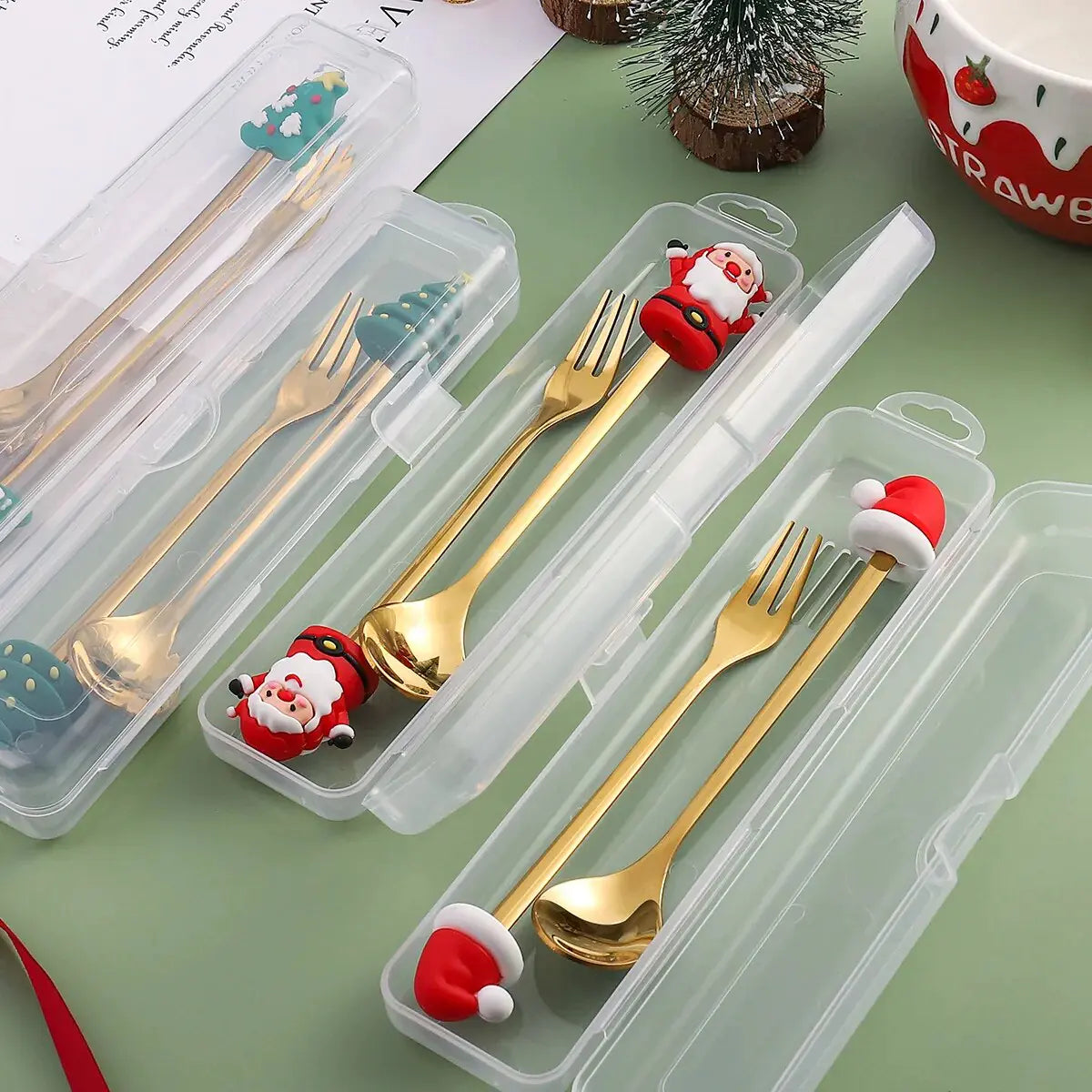 Christmas Cutlery Set: Festive Spoon and Fork