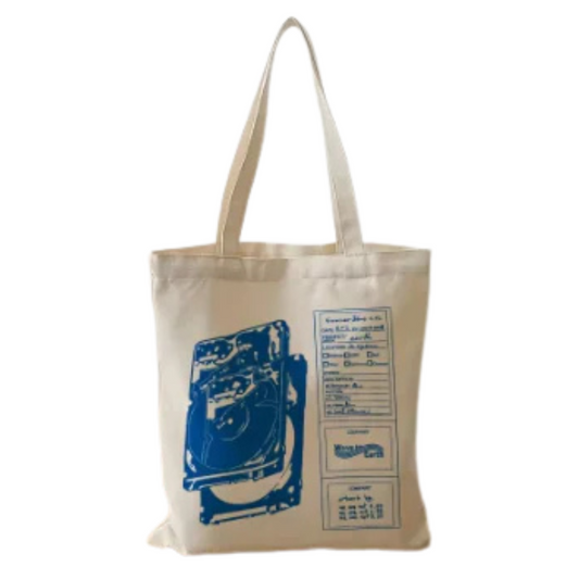 Pattern Retro Record Graphics Canvas Tote Bag