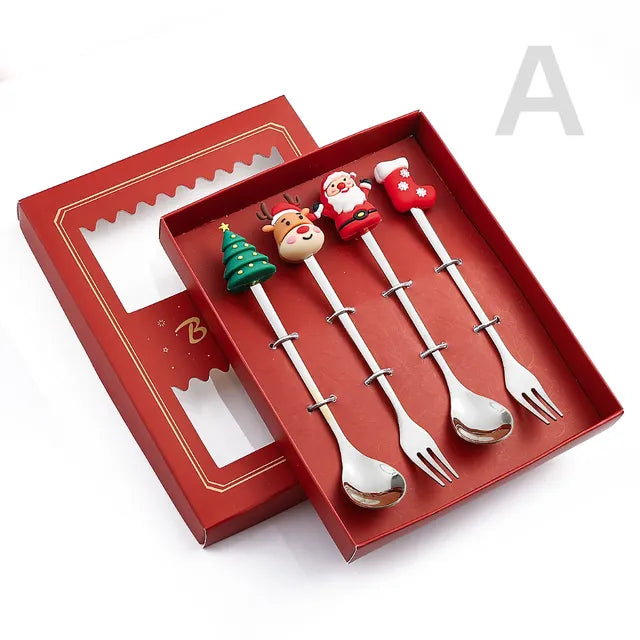 Christmas Cutlery Set: Festive Spoon and Fork