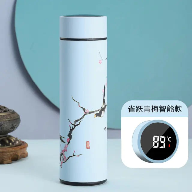 Chinese Style Smart Thermo Flask with Temperature Display - 500ML Vacuum Insulated Mug