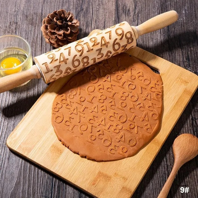 Rodillo de madera con forma de ciervo navideño para hornear galletas y fondant