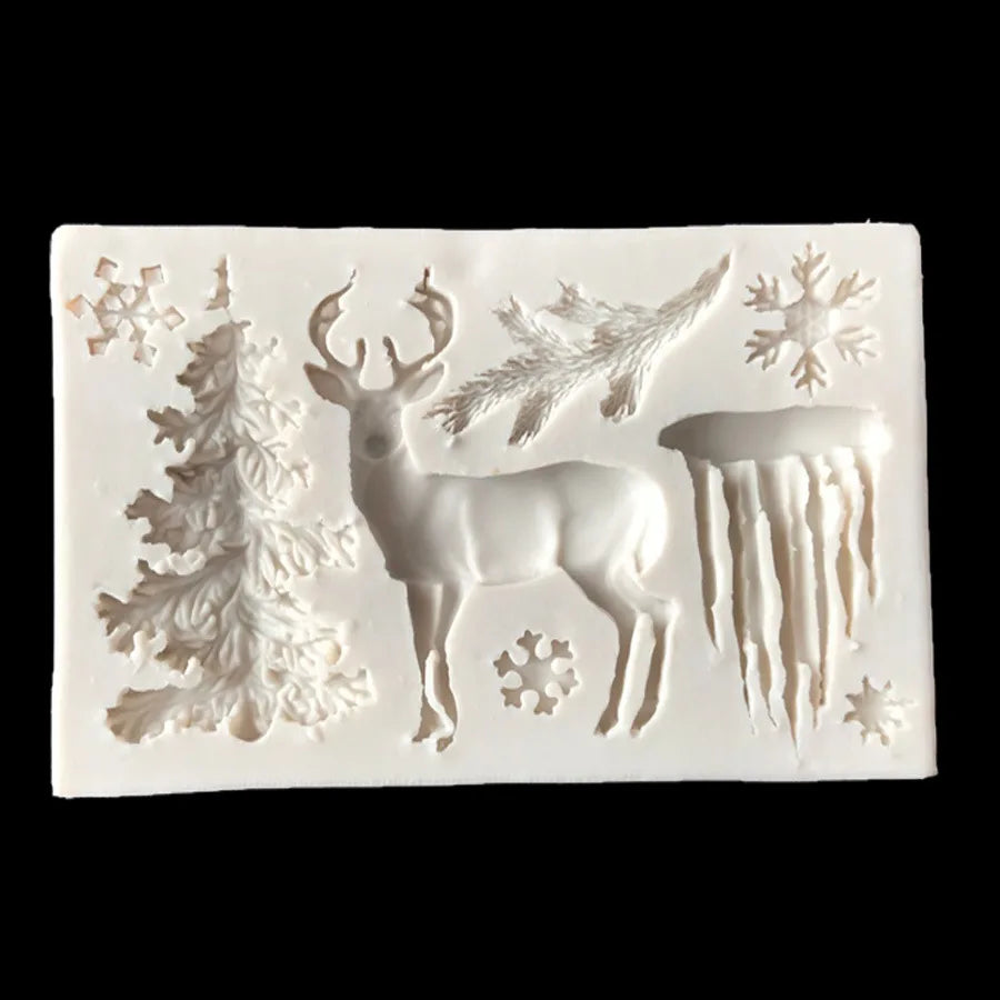 Christmas Tree Elk Snowflake Icicle Cake Mold