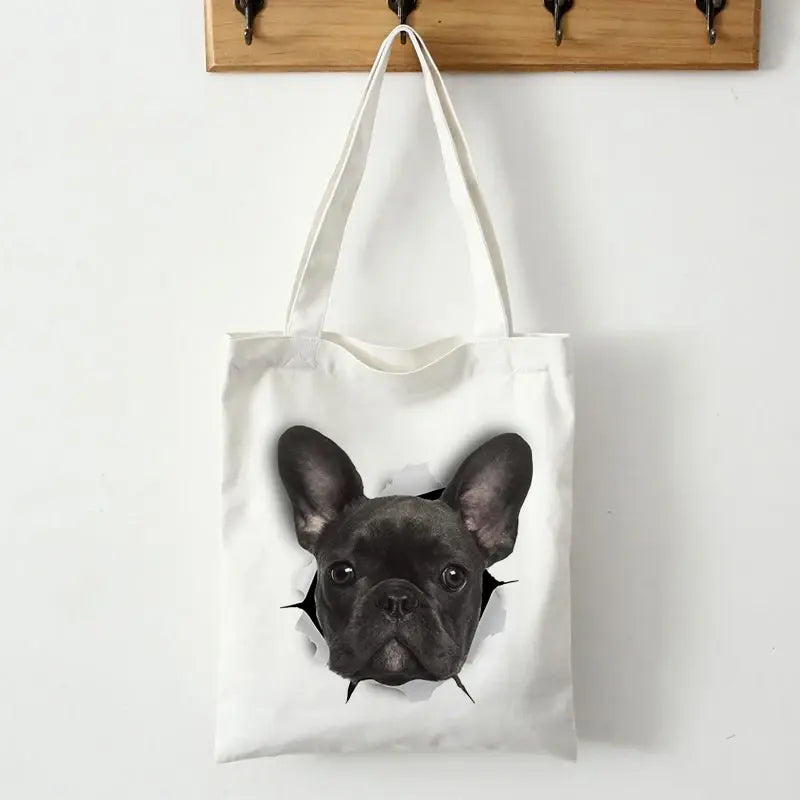 Canvas tas met Franse Bulldog-print