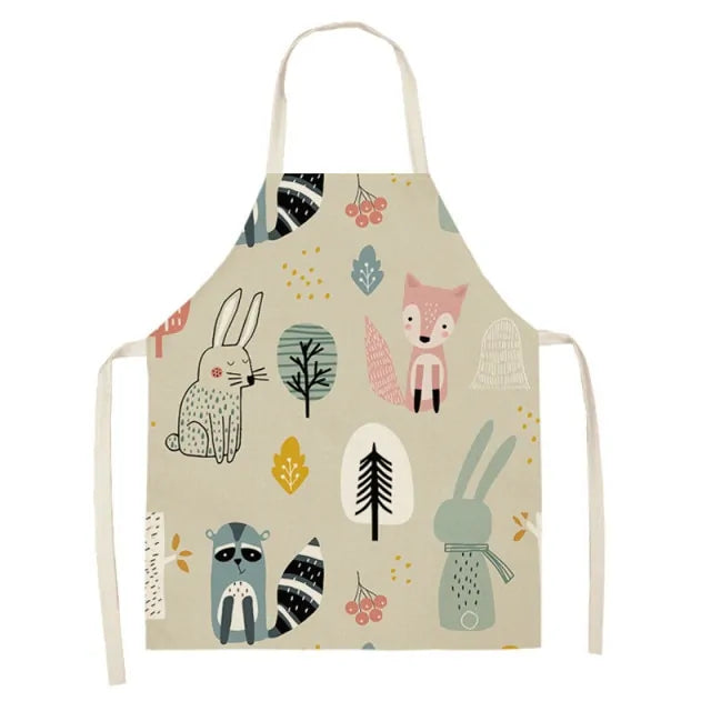 Leaves Fox Pattern Cooking Apron