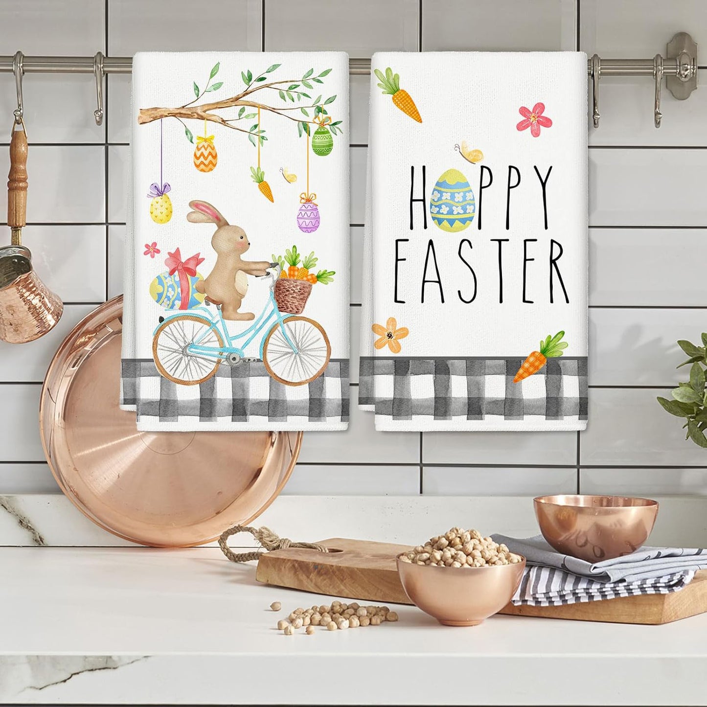 Easter kitchen towel cartoon rabbit dish towel