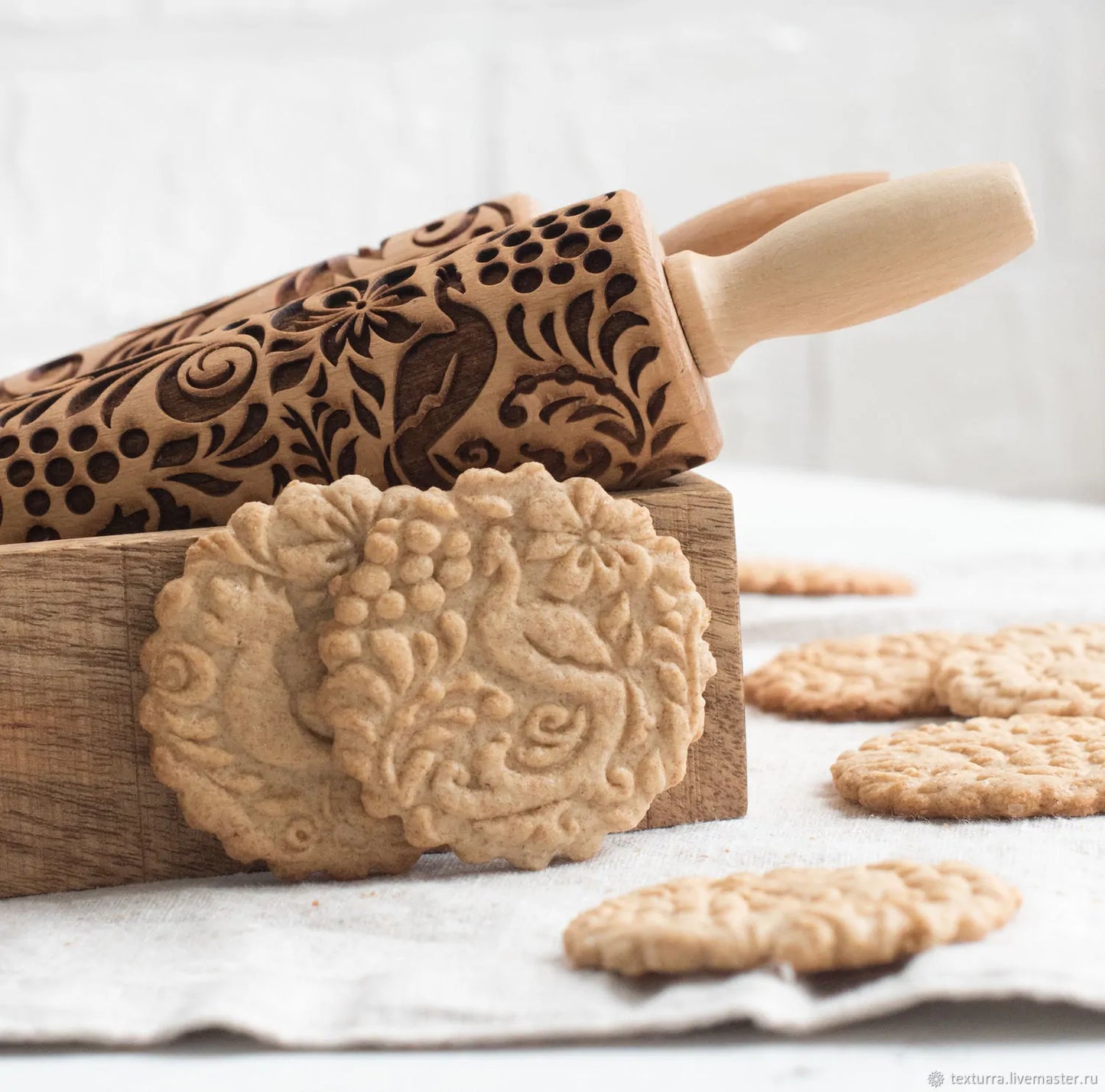 Rodillo de madera con forma de ciervo navideño para hornear galletas y fondant