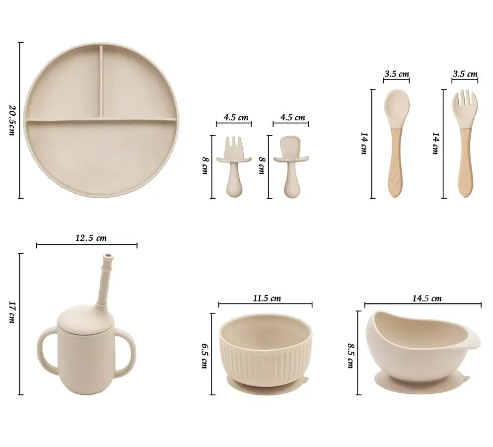 Juego de platos y cuencos para el destete del bebé