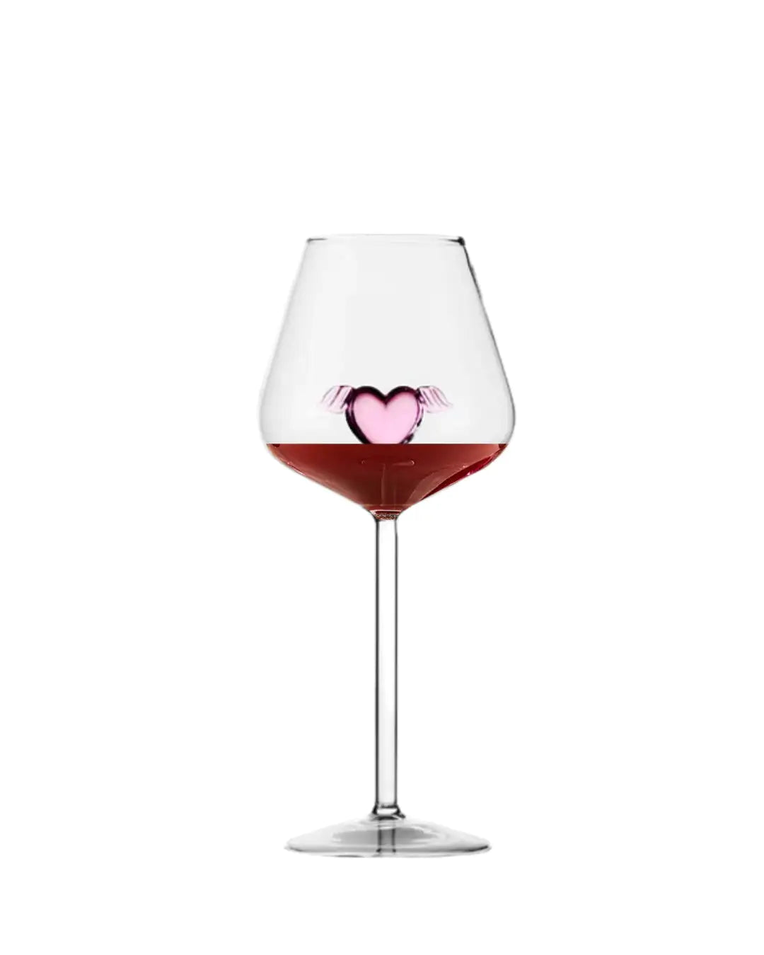 Copa de vino con forma de corazón