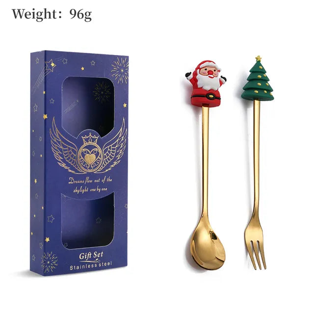 Christmas Cutlery Set: Festive Spoon and Fork