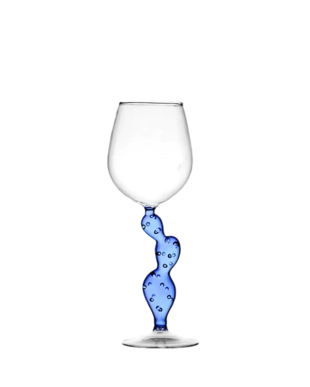 Cactus Wine Glass- Blue