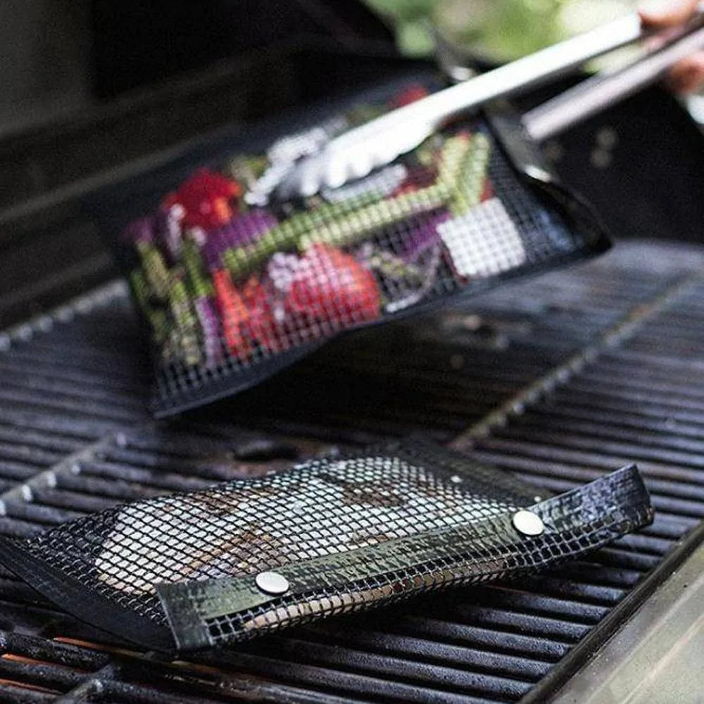 Nueva bolsa de malla antiadherente para asar a la parrilla, herramienta para picnic al aire libre