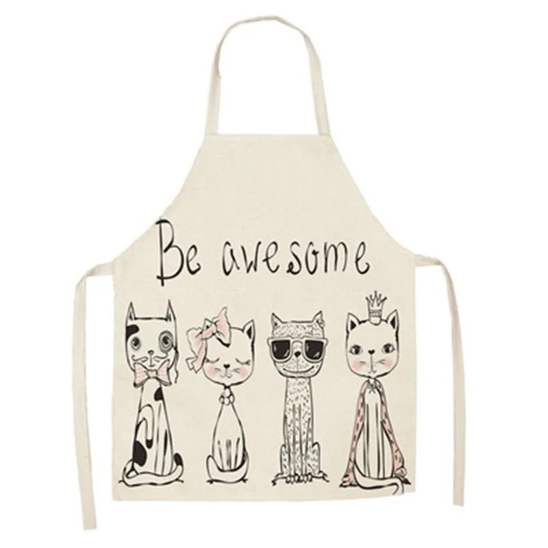 Cute Cat Print Cooking Kitchen Apron