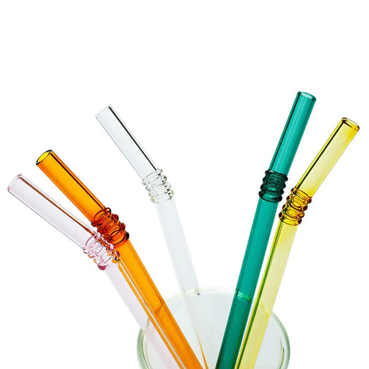 Colorful Straw Glass Drinking