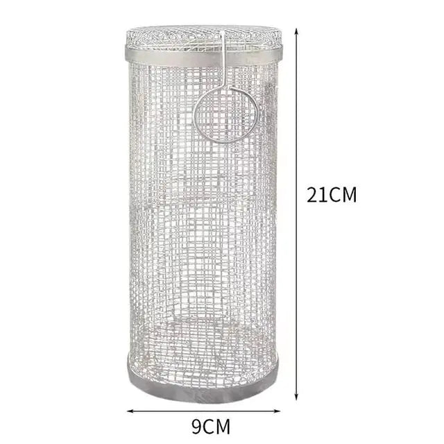 Cesta para barbacoa nueva de acero inoxidable de 20 cm/30 cm, parrilla redonda para exteriores, parrilla para fogatas, suministros para cocinar al aire libre, para picnic y camping