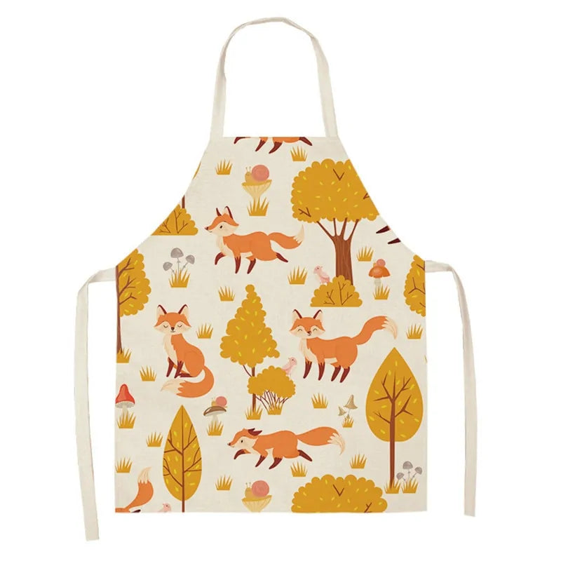 Leaves Fox Pattern Cooking Apron