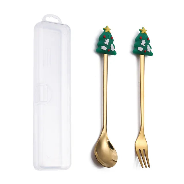 Christmas Cutlery Set: Festive Spoon and Fork