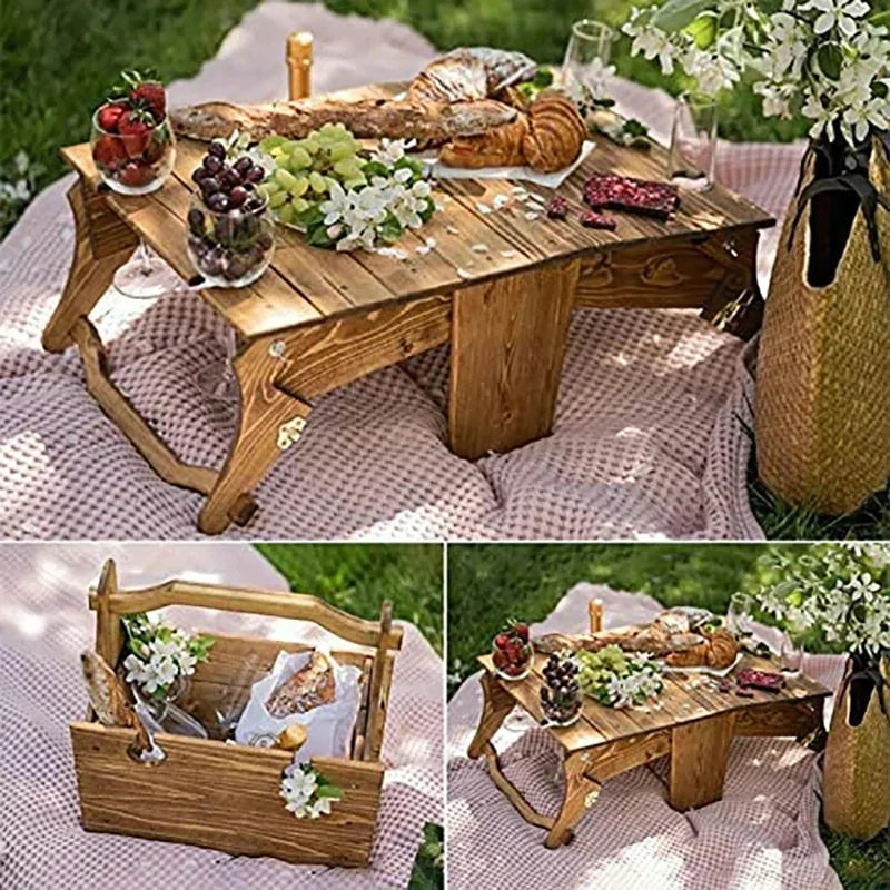 Cesta de picnic plegable / mesa