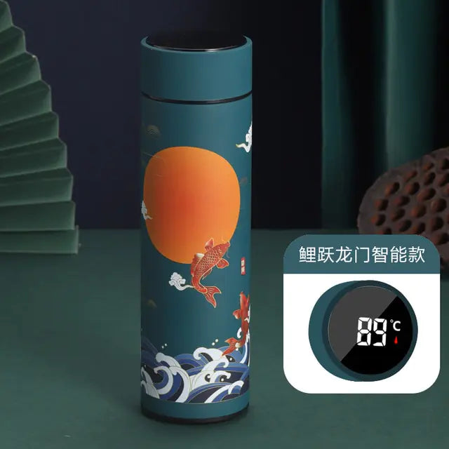 Chinese Style Smart Thermo Flask with Temperature Display - 500ML Vacuum Insulated Mug