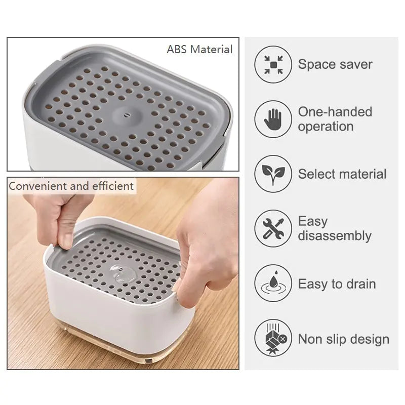 Dispenser Soap Container With Sponge Holder