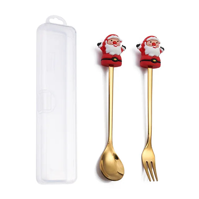 Christmas Cutlery Set: Festive Spoon and Fork