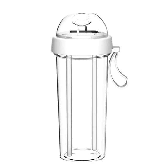 Drinking Cup Double Straw Water Bottle