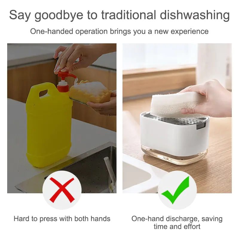 Dispenser Soap Container With Sponge Holder