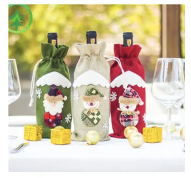 Wine Bottle Cover Christmas Decorations