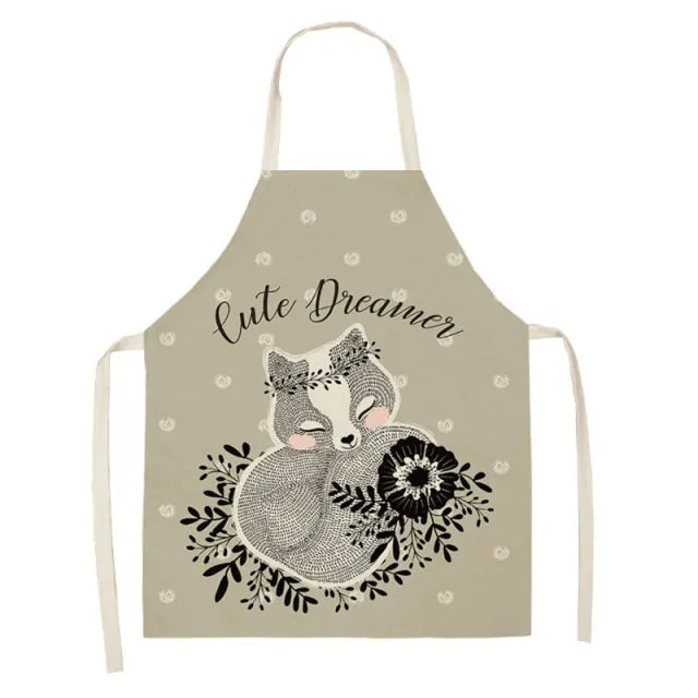 Leaves Fox Pattern Cooking Apron