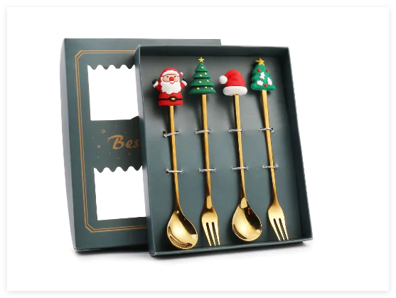 Festive Stainless Steel Christmas Spoon