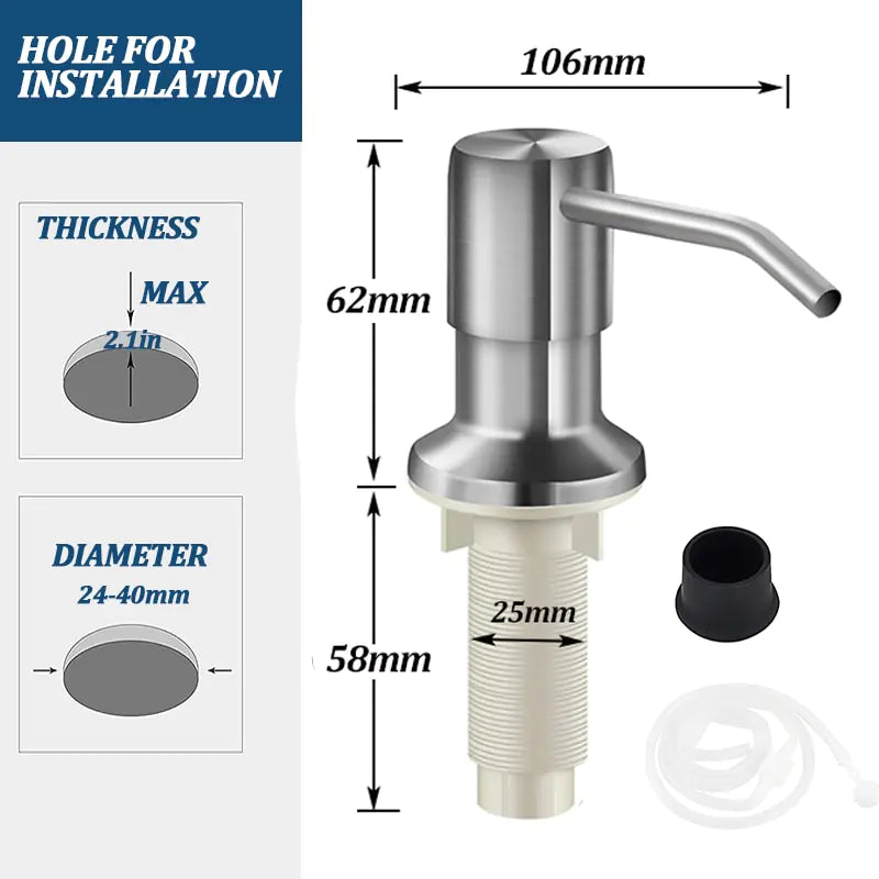 Stainless Steel Soap Dispenser Kit