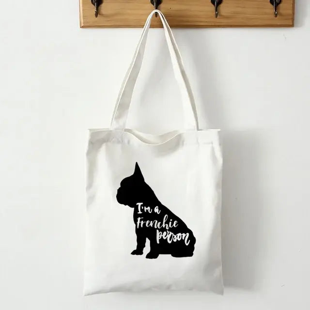 Canvas tas met Franse Bulldog-print