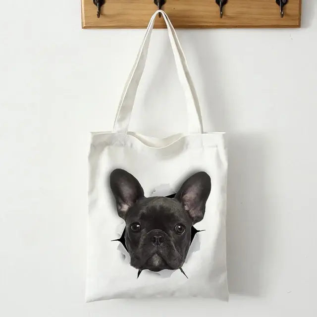 Canvas tas met Franse Bulldog-print