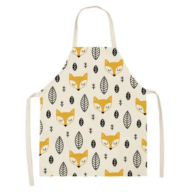 Leaves Fox Pattern Cooking Apron