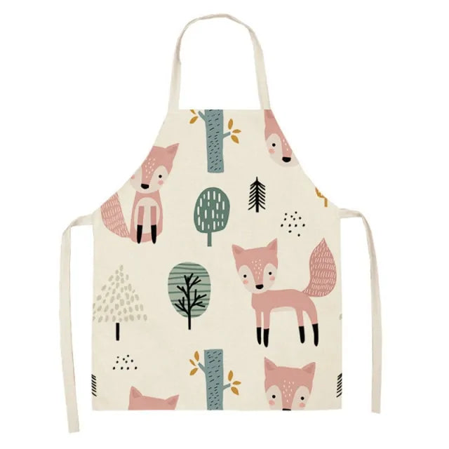 Leaves Fox Pattern Cooking Apron