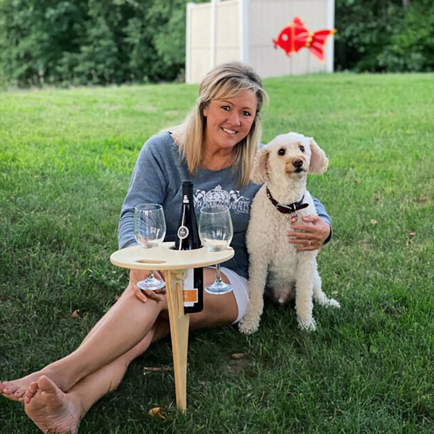 Mesa de vino portátil para picnics al aire libre