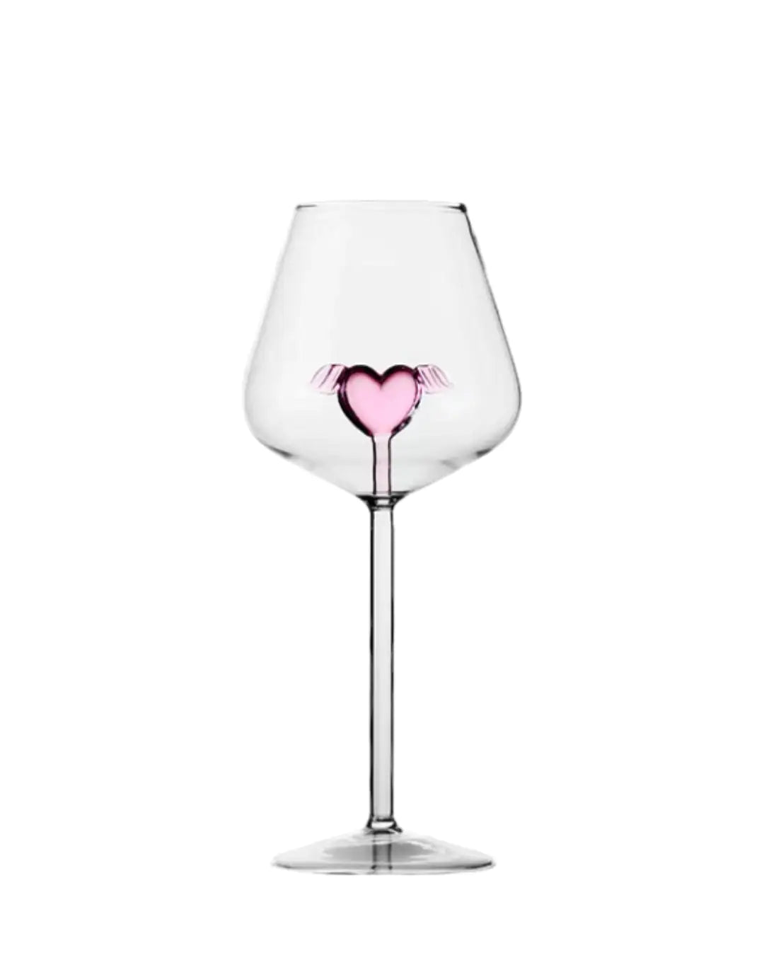 Copa de vino con forma de corazón