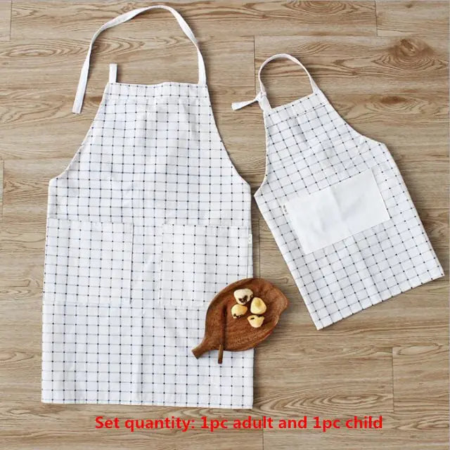 Parent-child Adjustable Cotton Linen Apron